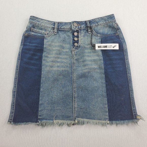 William Rast Denim Mini Skirt Size 27 Blue Jean - Picture 1 of 8